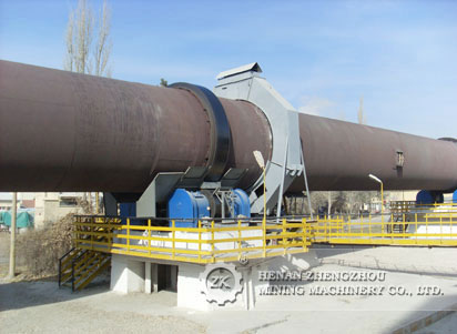 Calcination process in rotary kiln